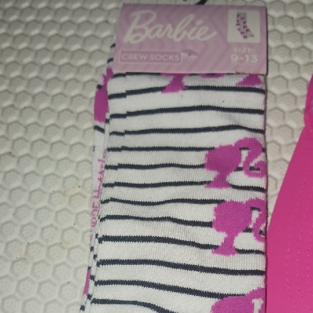 Barbie Pink Hat and Striped Socks Set - Picture 3 of 7